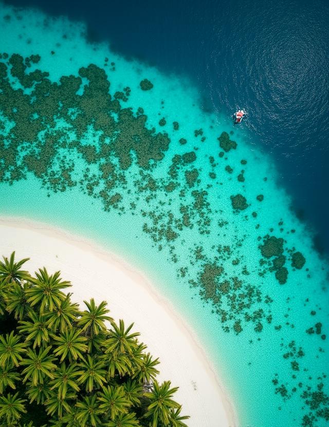 Atolones de coral y aguas turquesas en la Polinesia Francesa