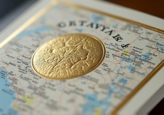 Detalle de guía cartográfica impresa en papel de lujo