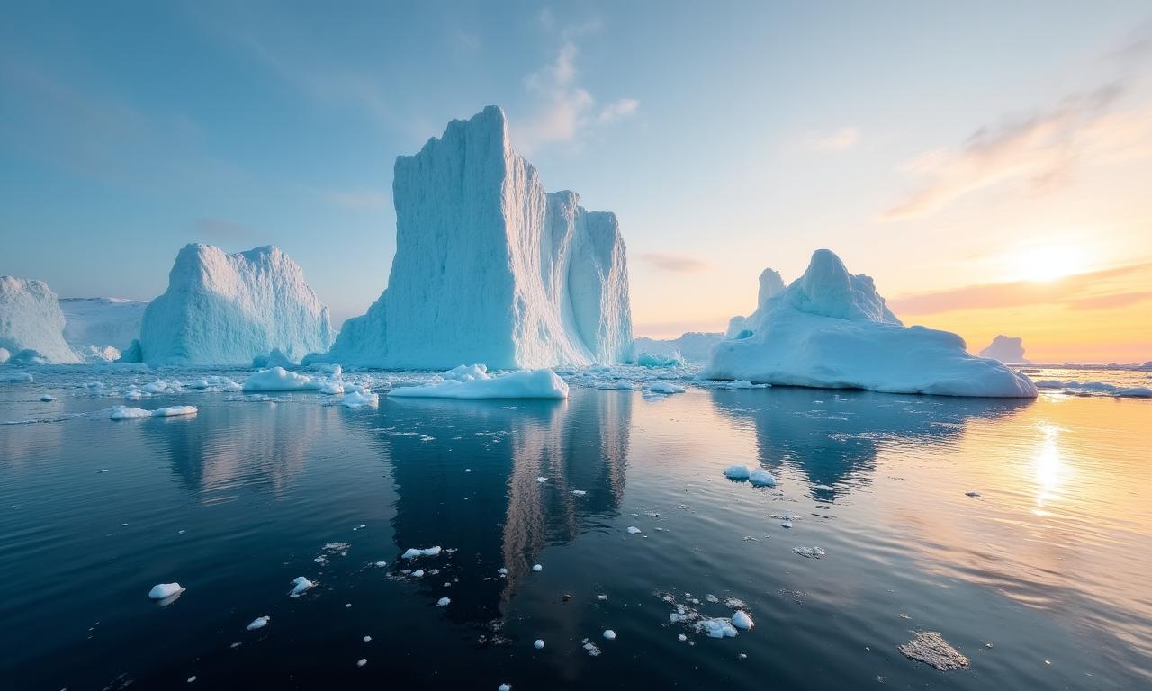 Paisaje glacial majestuoso en la Antártida